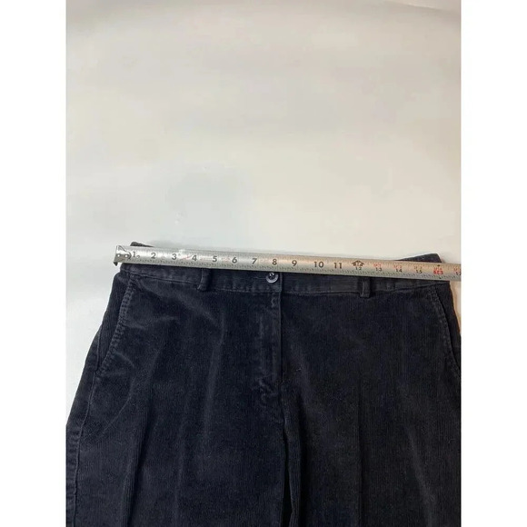 VTG LL Bean Pants Womens 10 Black Corduroy Classic Fit Retro 90s Elastic Grunge - Picture 5 of 8